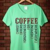 COFFEE GREEN MINT V NECK WOMAN TEES