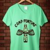 Camp Funtime yellow woman V neck green mint t shirts