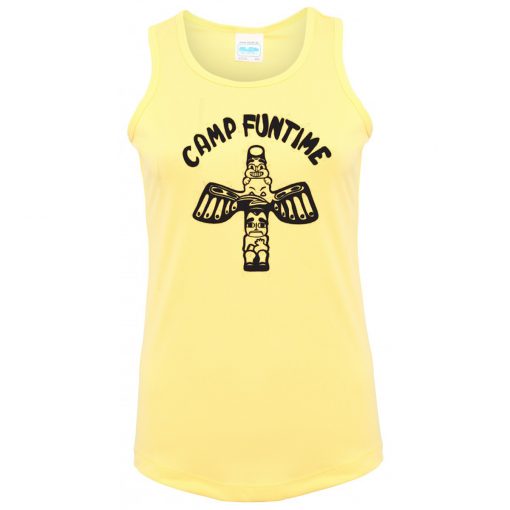 Camp Funtime yellow woman tank top