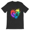 DecoExchange Mens Ally Rainbow Heart Short-Sleeve Unisex T-Shirt grey asphalt