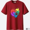 DecoExchange Mens Ally Rainbow Heart Short-Sleeve Unisex T-Shirt maroon