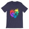 DecoExchange Mens Ally Rainbow Heart Short-Sleeve Unisex T-Shirt purple