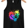 DecoExchange Mens Ally Rainbow Heart Short-Sleeve Unisex Tank top