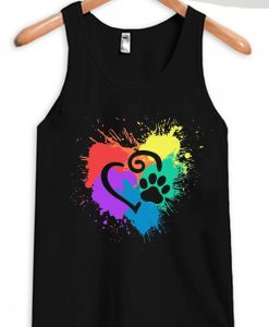 DecoExchange Mens Ally Rainbow Heart Short-Sleeve Unisex Tank top