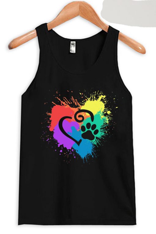 DecoExchange Mens Ally Rainbow Heart Short-Sleeve Unisex Tank top