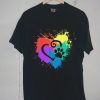 DecoExchange Mens Ally Rainbow Heart Short-Sleeve Unisex Tshirts Black