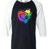 DecoExchange Mens Ally Rainbow Heart Short-Sleeve baseball t shirts