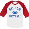 Dillon Panthers Football white red sleeves raglan t shirts