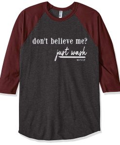 Dont Believe Me Just Wash grey asphalt briown sleeves raglan T-shirt