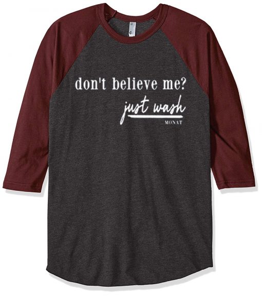 Dont Believe Me Just Wash grey asphalt briown sleeves raglan T-shirt