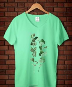 Eucalyptus green mint v neck womanT shirt