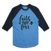 FAITH FEAR blue black sleeves raglan t shirts