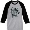 FAITH FEAR grey black sleeves raglan t shirts