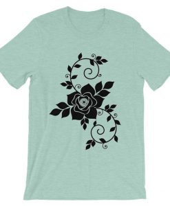 Flowers design blue mint tees