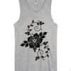 Flowers design grey tank top