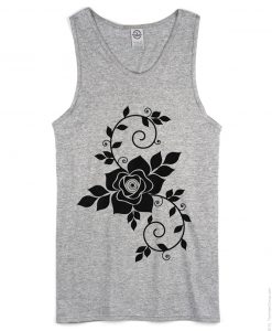 Flowers design grey tank top