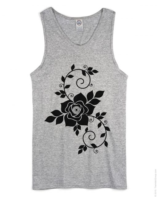 Flowers design grey tank top