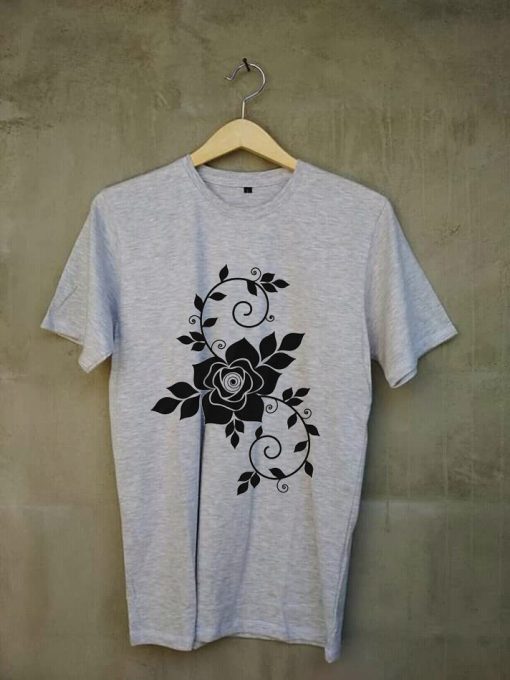 Flowers design grey tees