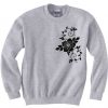 Flowers design on side grey sweatshirts