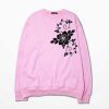 Flowers design on side pink sweatshirts