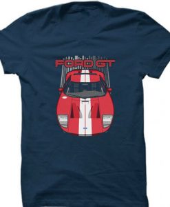 Ford GT 2005-2006 white line blue navy tees