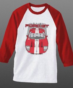 Ford GT 2005-2006 white line white red sleeves raglan tees