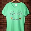 Funny BOO BEES Helloween green mint v neck t shirts