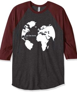 GO BE LOVE Grey Brown Sleeves Raglan Tees