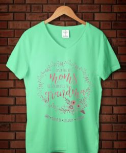 Grandma greent mint v neck woman shirt