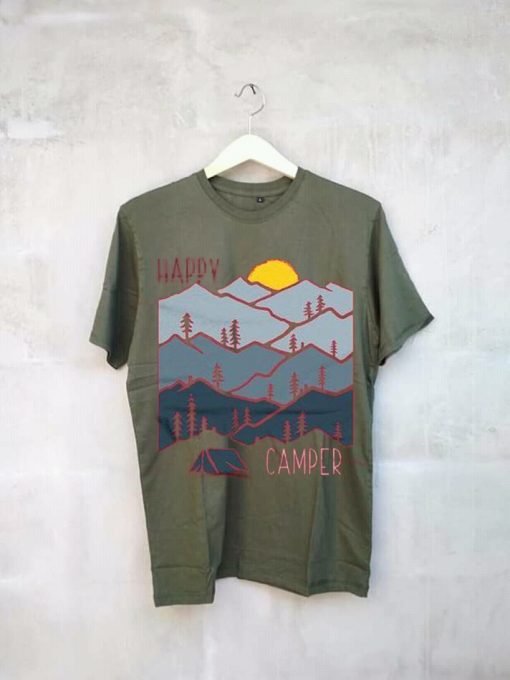 Happy Camper Green army tees