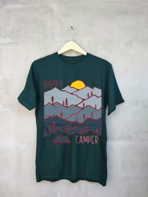 Happy Camper Green tees