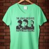 Jonas Brothers Happines begin premium green mint v neck woman tees