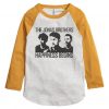 Jonas Brothers Happines begin premium white yellow sleeves raglan tees