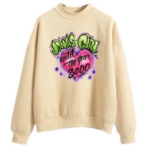 Jonas Girl Custom Airbrushed Cream sweatshirts