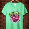 Jonas Girl Custom Airbrushed Green Mint v neck female t shirts