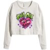 Jonas Girl Custom Airbrushed Grey Crop Female Sweatshirts