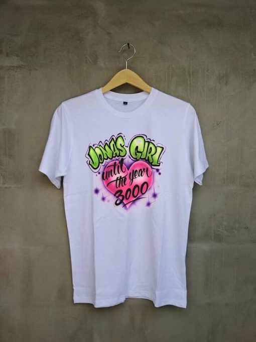 Jonas Girl Custom Airbrushed White Tshirts