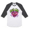 Jonas Girl Custom Airbrushed white black sleeves raglan t shirts