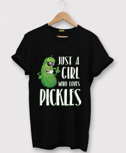 Just a Girl Who Loves Pickles Black Tshirts