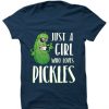 Just a Girl Who Loves Pickles Blue Navy T shirts