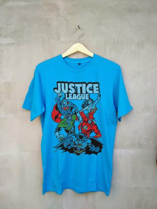 Justice League Drawn Color blue tees