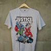 Justice League Drawn Color grey tees