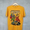 Justice League Drawn Color yellow tees