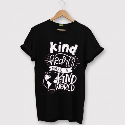 KIND HEART MAKE KIND WORLD Black Tees