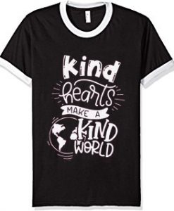 KIND HEART MAKE KIND WORLD Black White Ringer Tees