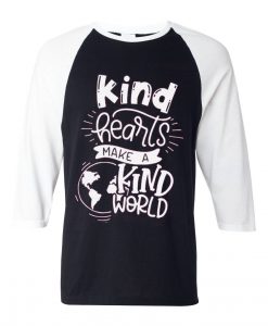 KIND HEART MAKE KIND WORLD Grey Asphalt white sleeves raglan t shirts