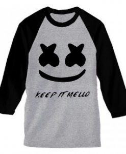 Keep It Mello Grey Black Sleeves Raglan TShirts