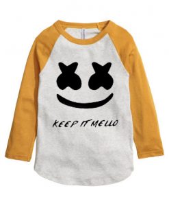 Keep It Mello White Yellow Sleeves Raglan TShirts