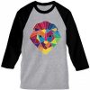 LION grey black sleeves raglan tshirts