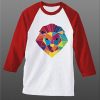 LION white red sleeves raglan tshirts